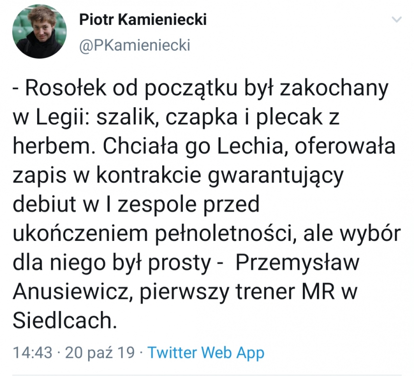 Tym swego czasu Lechia chciała PRZEKONAĆ Rosołka do podpisania kontraktu z klubem z Gdańska